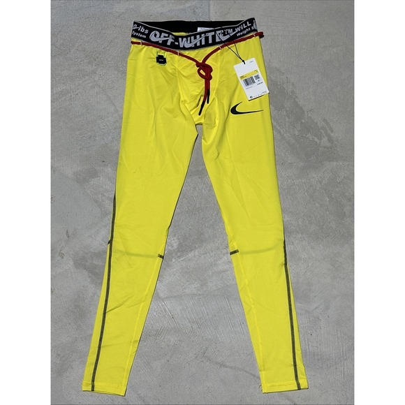 Nike Other - Men's Nike Pro Off-White Tights Opti Yellow Size Small CN5532-731 NWT $160